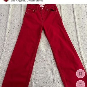 Zara wide leg red pants